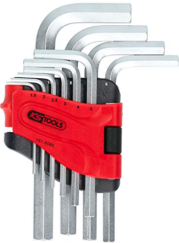 Ks Tools 151.5080 Serie Di Chiavi Maschio Esagonali Piegate In Supporto A Clip,10Pz.1.5-10Mm