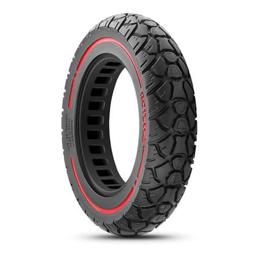 Amitor 10x2.125 Reifen Vollgummi Offroad, E Scooter Vollgummireifen 10x2.125 mit Abriebfeste & Pannensichere, Wartungsfrei & Langlebig, Honeycomb Vollgummireifen E Scooter 10 Zoll (Slot 34-36mm), 1PCS