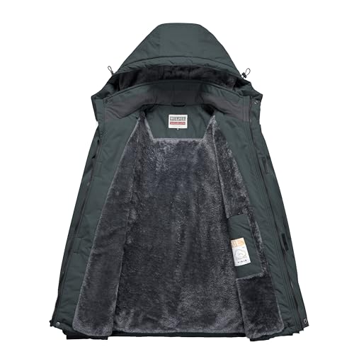 Image of WULFUL Men's Ski Jackets Warm Winter Snow Windbreaker Resistant Snowboard Fleece Coat Mountain Waterproof Parka with Hood