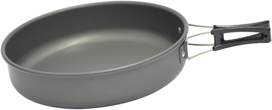 Abaodam Portable Non-Stick Frying Pan for 2-3 People Ultralight Camping Cookware Outdoor Cooking Pot Folding Handle for Hiking and Picnics