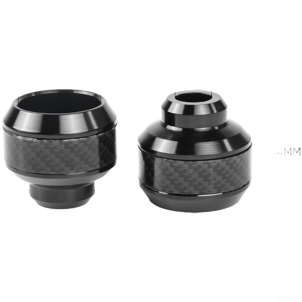Aluminum Alloy Motorcycle Crash Pads with Carbon Fiber Accents, CNC Machined Anti-Fall Cups for E-Scooters and Motorbikes, Lightweight Shockproof Wheel Protection Bars, Red(Black)