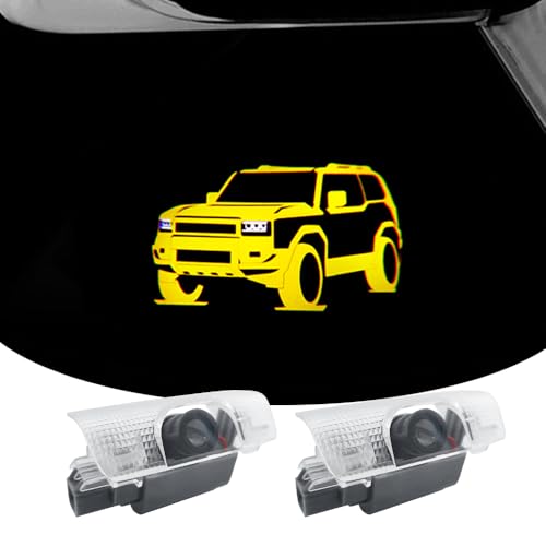 2 PCS LED Car Door Logo Lights Compatible for Land Cruiser 250 2023-present Courtesy Projector Laser Welcome Light Puddle Lamp for LC250 Car Accessories (L7 yellow, for LC250 2023-present)