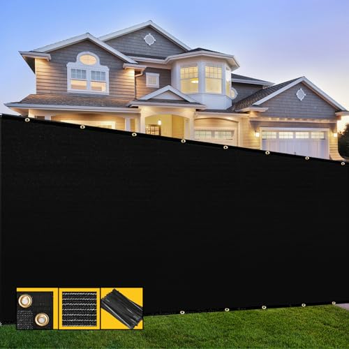SHADESPEARE Customized 4' x 10' Black Fence Privacy Screen,with Bindings & Grommets,Heavy Duty for Gardens Backyard Patio Tennis Court Pool Construction Project Outdoor Events,We Make Custom Sizes