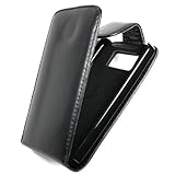 Funda para HTC T8585 HD2 LEO PhoneExpress - Funda con tapa y protector de pantalla para HTC T8585 HD2, color negro