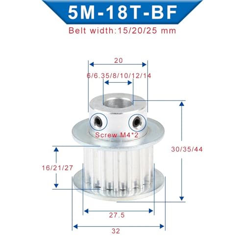 Polea de aleación robusta de 14mm para transmisión estable de 15mm 2