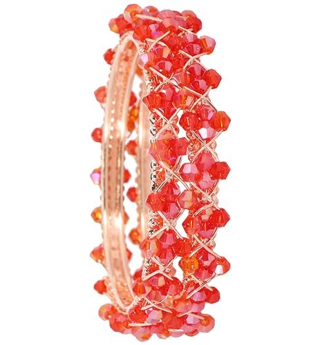 Image of NMII Stylish Pearls Beads Bangles Set For Women & Girls | Women's Bangles Bracelet | Metal Bangles Kada Set For Wedding, Party, Festival, Daily | Women's Fashion Jewellery- Set of 4