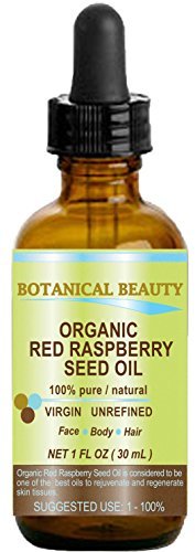 RED RASPBERRY SEED OIL ORGANIC. 100% Pure / Natural / Undiluted / Virgin / Unrefined Cold Pressed Carrier Oil. 1 Fl.oz.-30 ml. For Skin, Hair, Lip and Nail Care. "One of the highest anti-oxidant,