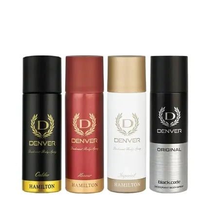 DEN-VER Black Code,Caliber,Honour & Imperial Nano Travel Size Pack Deo Perfume Body Spray - For Men (50ml) (Pack of 4)-image-3