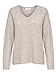 ONLY Damen Warmer Strickpullover | Knitted Basic Stretch Sweater | Langarm V-Ausschnitt Shirt ONLCAMILLA, Farben:Beige, Größe:M