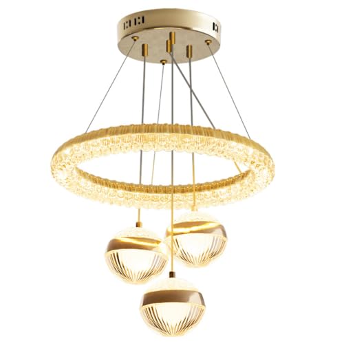 Suspension bar moderne dorée à 3 têtes LED pour sublimer vos repas en salle à manger