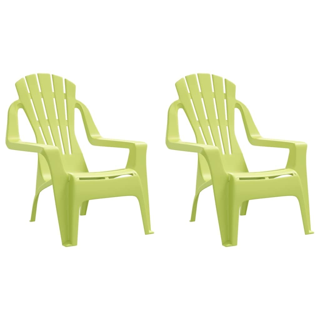 vidaXL Sedie Giardino 2pz Bambini Verdi 37x34x44cm PP Aspetto in Legno