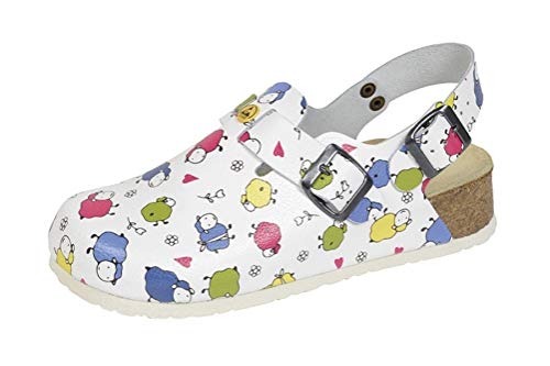 Weeger Antiestático Zuecos con Zueco Antiestático con Suela Blanco/Ovejas Talla 40