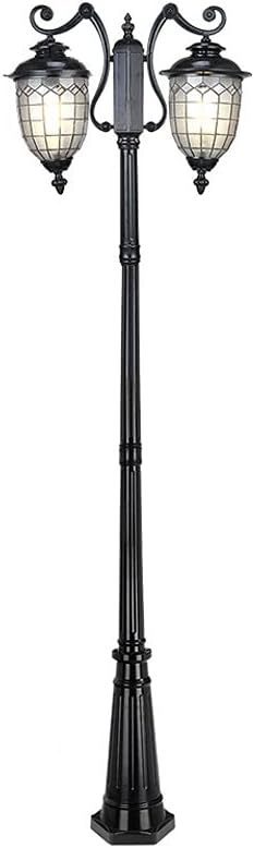 Lámpara de Poste Exterior Negra 200 cm de Altura