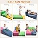 EOSAU Toddler Climbing Toys Indoor, 6-Piece Baby Foam Climbing Blocks Set, Soft Play Climbing Toys for Toddlers 1-3, Indoor Climb Crawl & Slide Activity Play Gym for Kids (Bright Color)