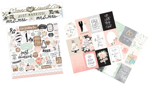 Trendzeen Wedding Scrapbook Stickers - Wedding Scrapbooking Paper and Stickers Kit for Anniversary...