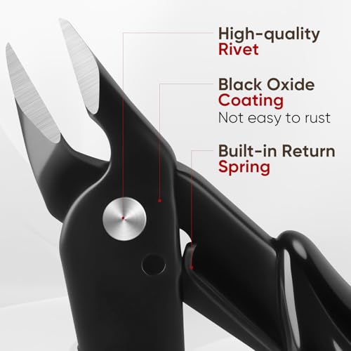 image for EamPrsk 5 Inch Flush Cutters, 2 Pack Micro Wire Cutters, Sharp Zip Tie