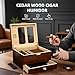 Duuhang Cigar Humidor，humidor Cigar Box，Travel humidor Cigar Box，Portable Travel Case - Small Table Top Humidors for 20-35 Cigars，Cigar Accessories for Men，Includes Accessories and a humidifier