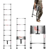 VEVOR 8.5-Feet Stainless Steel Telescoping Ladder