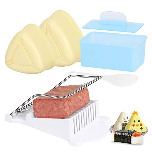 Ajerg Spam Musubi Mold, Sushi Onigiri Mold Set,Kitchen Sesame Paste Maker, Non-stick Masubi Molds Kit,Butter Cheese Spam Slicer (Spam Musubi Mold)