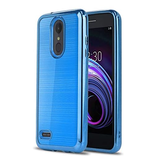 CasemartUSA Phone Case for [LG Rebel 4 LTE (L212VL, L211BL)], [Chrome Series][Blue] Soft Flex TPU Electroplated Bumper Cover for LG Rebel 4 (Tracfone, Simple Mobile, Straight Talk, Total Wireless)