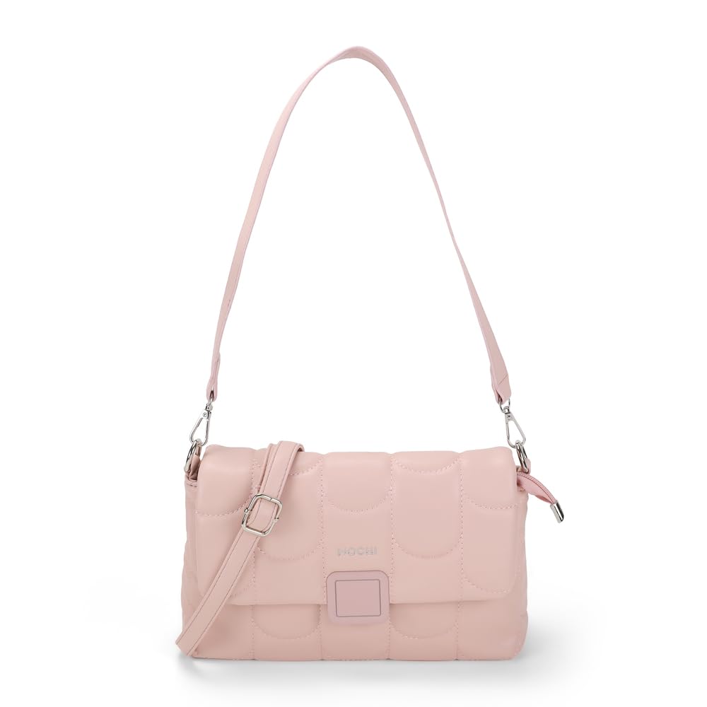 mochi Women Casual Pu Soft Body Zipper Closure Quilted Sling Bag With 3 Pocket And Compartments-picture-24