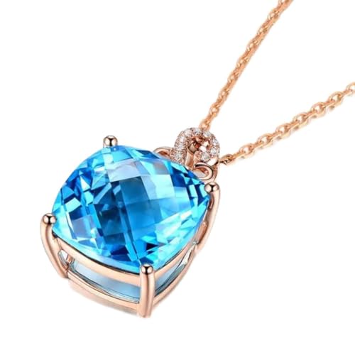 Pendentif topaze naturelle bleue pour un cadeau d'anniversaire mémorable destiné aux femmes