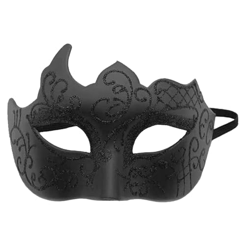 CXNXFD Maska wenecka, czarna z ornamentem, na karnawał, Halloween i imprezy kostiumowe