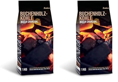 Enders® Charbon de Bois de hêtre pour Barbecue de Table Aurora 1383 - sans fumée - 1 kg (Lot de 2)