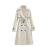 Style et fonctionnalité : Trench-coat long pour femme, trench-coat à épaulettes, trench-coat croisé pour femme, patte de boutonnage, veste coupe-vent à col à revers avec poche. Ce manteau pour femme offre chaleur et protection contre le vent. Sa coupe tendance s’adapte à toutes les morphologies féminines et crée une silhouette flatteuse et élégante.
