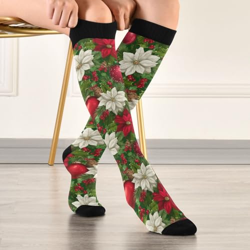 Image of SHJI Compression Socks for Women Sock Men Knee High Stockings for Running Athletic Hiking Cycling