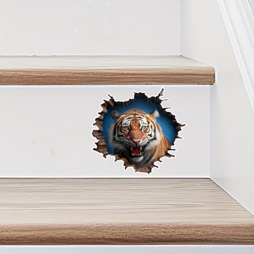 Vinilos Decorativos 3D Tigre Rompiendo Pared, Pack de 2 miniatura 5