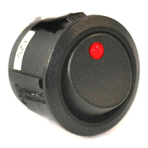 Off / On 10 Amp Round Rocker Switch The Dot Lights Up Red When Switch Is Turned On