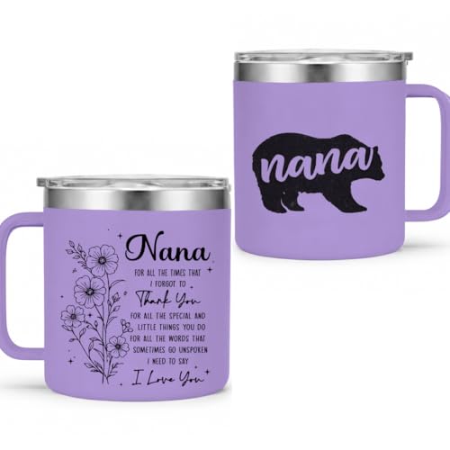TSIMPLE Nana Birthday Gifts, Nana's Mug, Gifts For Nana from Granddaughter, Grandson, Grandkids14oz Stainless Steel Insulated Grandma Mug, Gift Idea for Grandmother