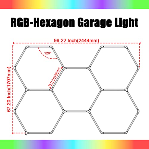 Rgb Hexagon Lights - Rgb Hexagon Garage Lights, Rgb Lights With Music Mode, 358 Kinds Of Light Changes For Gym Bar Gaming Room Garage Lighting Rgb Hexagon Light #TOP6