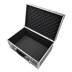 HMF 18440 Camerakoffer van aluminium met tas, afzonderlijke verdelers, 48 x 32 x 22,5 cm, Zwart, Mallette photo vide