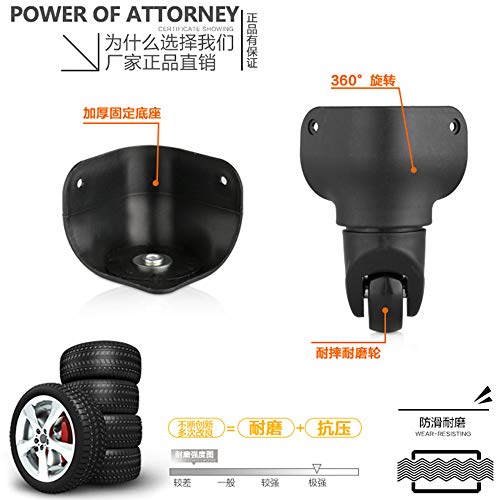 Luggage Wheel,Luggage Suitcase Wheels, 360 Degree Swivel Luggage Mute Wheel Suitcase Replacement Repair Wheels Parts Spinner (W131#)3