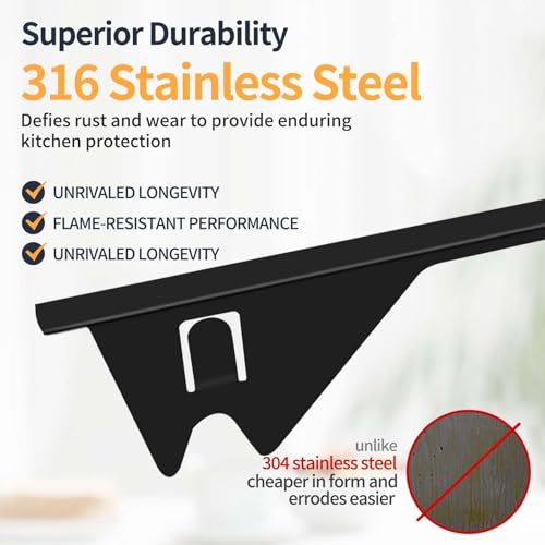Image of Upgrade 316 Stainless Steel Stove Gap Covers, 2 Pack Stove Gap Filler ALMCALS Stove Gap Guards Range Trim Kit Heat Resistant Oven Gap Filler Between Stovetop and Counter