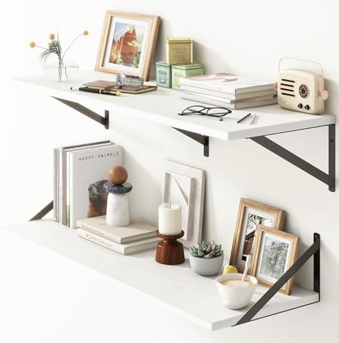 White Deep Floating Shelves