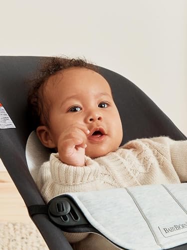 BabyBjörn Bouncer Balance Soft, Woven/Jersey, Dark Gray/Gray | 2-in-1 Adjustable Baby Bouncer Seat and Toddler Chair, Newborn to Toddler (8-29 lbs), 4 Positions, Lightweight & Portable