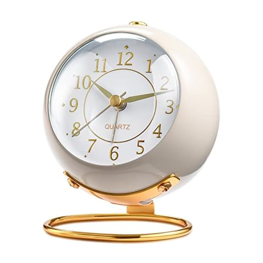 Analog Alarm Clocks,Retro Backlight Cute Simple Design Small Desk Clock with Night Light,Silent Non-Ticking,Battery Powered,for Decor,Bedrooms,Travel,Kitchen,Bedside Desktop.(White)