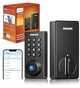 Philips Wi-Fi Door Lock, WiFi Smart Lock Keyless Entry Deadbolt for Front Door, Work with Alexa &...