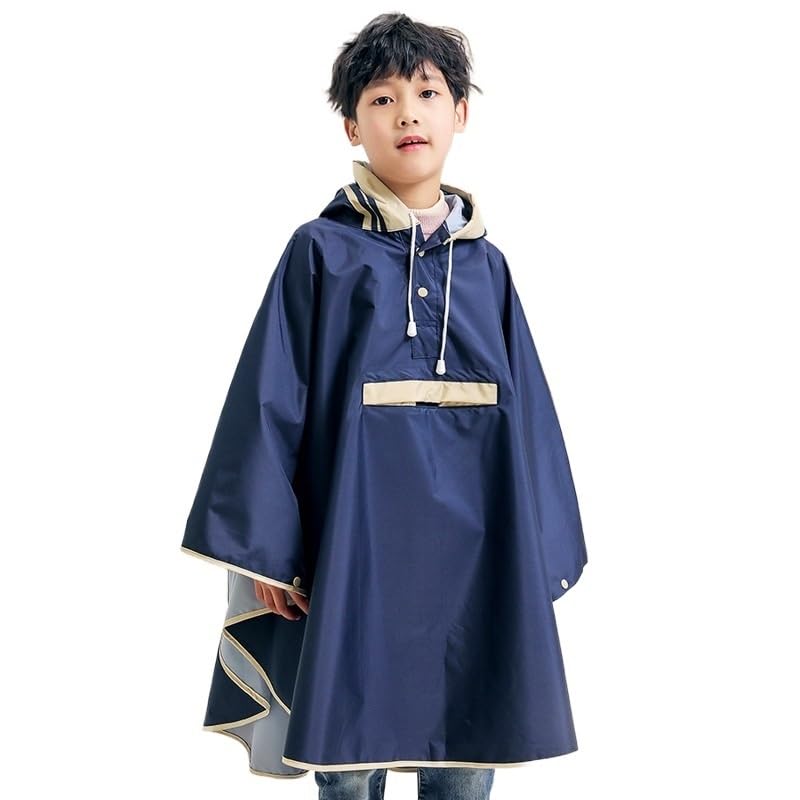 EXKURPOO poncho lluvia Chubasquero impermeable for estudiantes de primaria con detalles bolsa y poncho for montar en bicicleta for días lluvia(Color 1,XL)