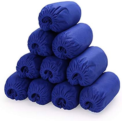 RONRI Boot Covers, 100pcs Disposable Shoe Covers, Durable Waterproof Non-Slip Non-Toxic Reusable Shoe Protectors, Fits Up to XL, Blue