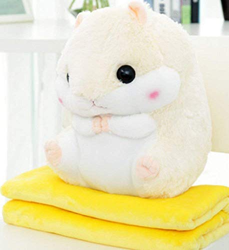 YunNasi Peluche Giganti Criceto con Coperta Cuscino Peluche Coccolone di Animale 50cmx30cm (Beige)