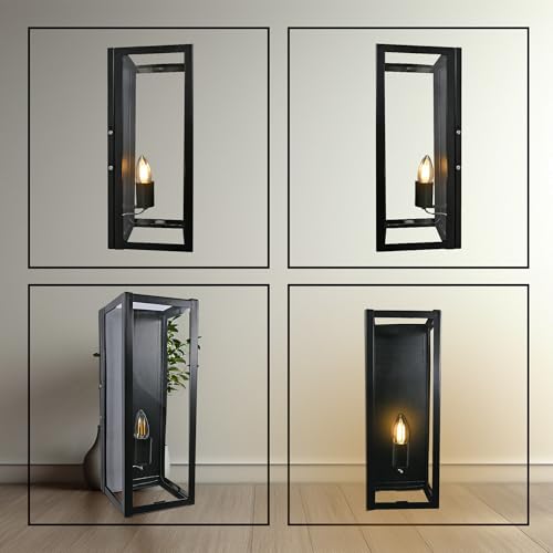 Image of SINOMAN Metal Wall Light For Living Room Modern /Wall Lamps For Bedroom /For Living Room /Wall Lights For Home Decoration /Bedside Wall Lamp (Wl Rectangle, Without Bulb)