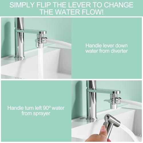 Riloventa Eckventil Duschkopf Absperrventil, 3 Wege Wasserhahn Adapter, Umschaltventil Dusche, Dreiwegeventile Umsteller, Umstellventil Ventil Umschalter, Ersatzteil für Toiletten, Badezimmer, Küche