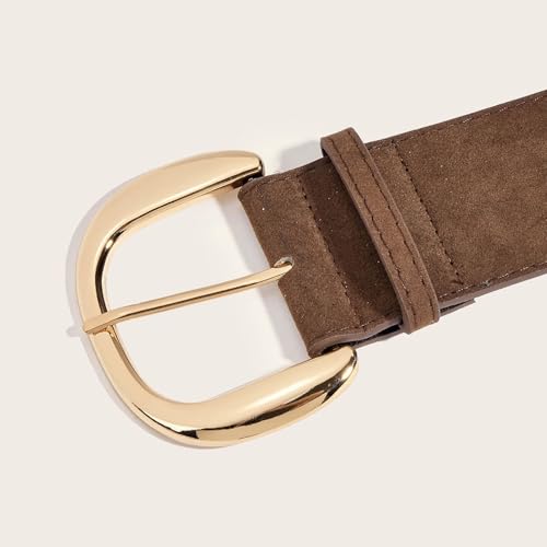 Women's Faux Leather Adjustable Belts Thick Belt Vintage Metal Buckle Square Metal Date Night Spring2