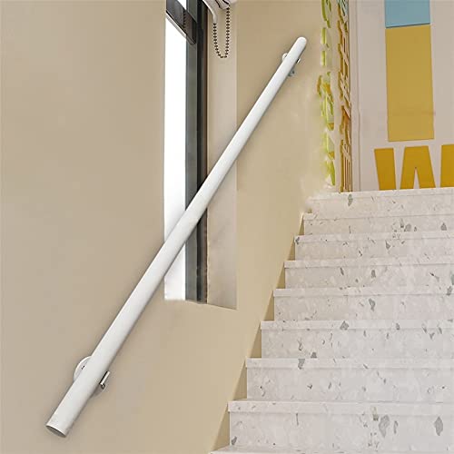 Rampe d'escalier en fer contre les risques de chute, main courante murale blanche - 7