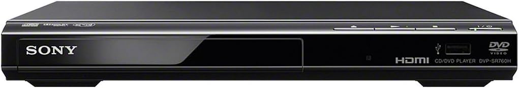 Sony DVP-SR760H Lecteur de DVD/Lecteur de CD (HDMI, Conversion ascendante 1080p, USB-Eingang, Lecture Xvid, Dolby Digital) noir & Amazon Basics Câble HDMI tressé 1,8 m