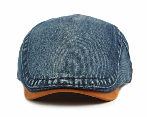 Image of Cotton Newsboy Cap,Breathable Ivy Gatsby Cabbie Beret Hat for Men's Women Driving Hunting Golf